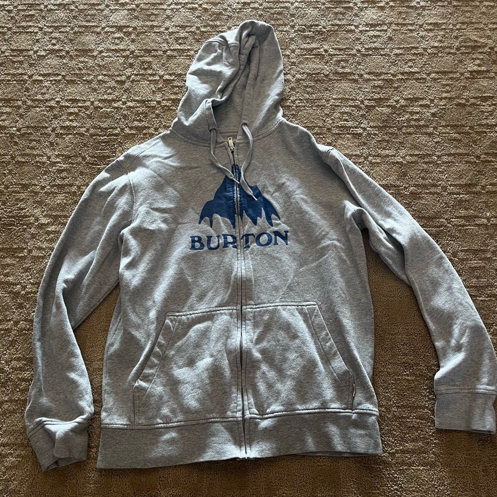 BURTON grey full zip hoodie size small
